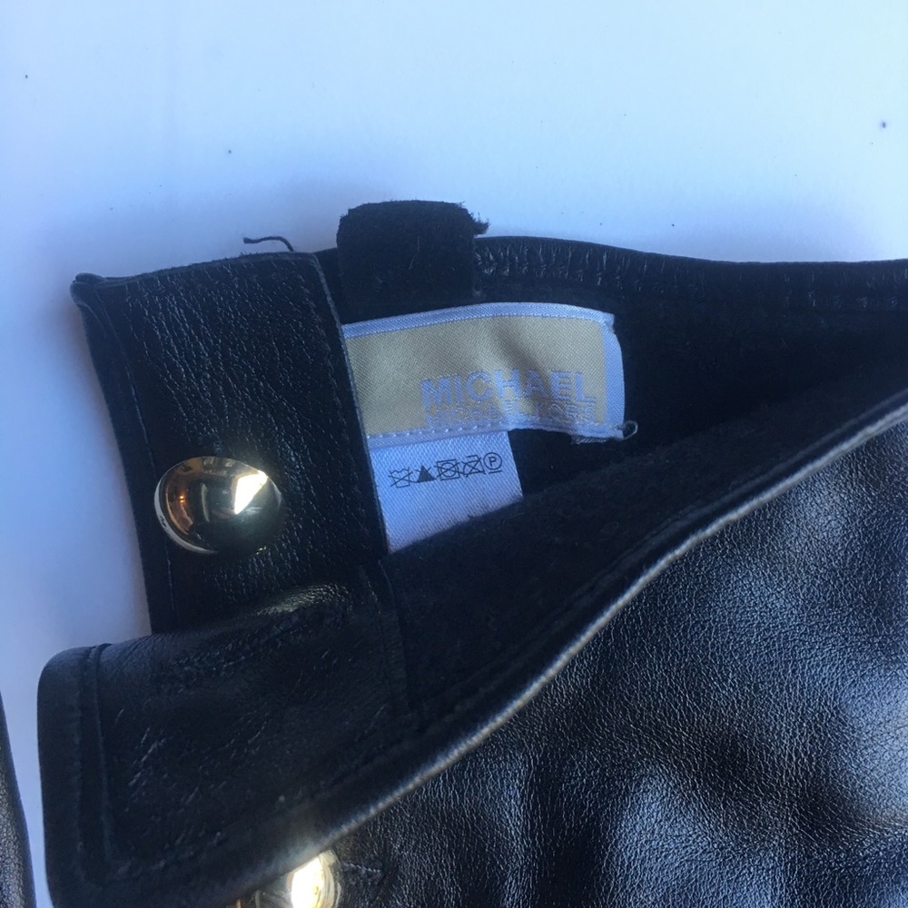 Michael Kors Black Leather Gloves - Picture 2 of 5